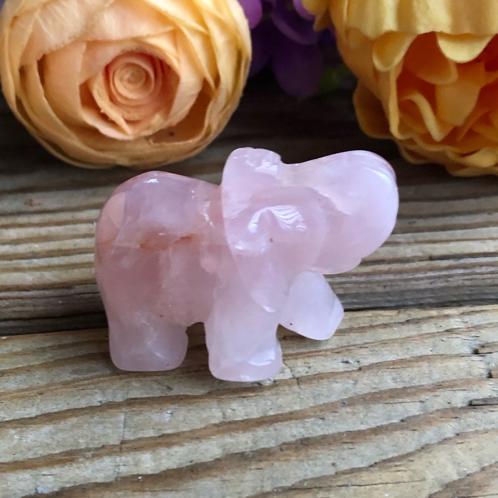 ROSE QUARTZ CRYSTAL ELEPHANT